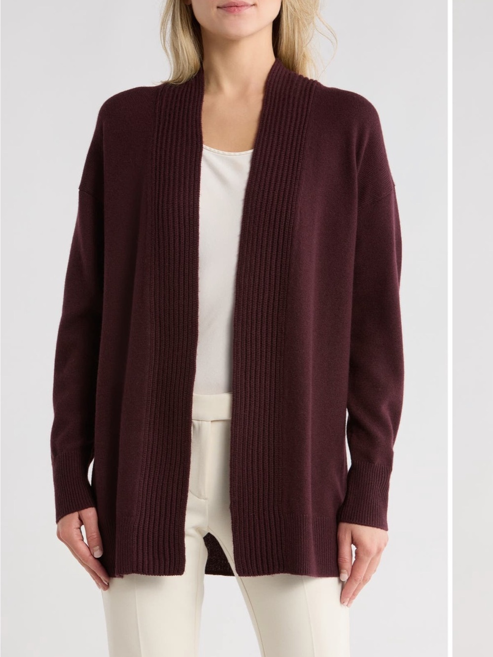 NWT Vince Wool and Cashmere Cardigan Burgundy Size XS